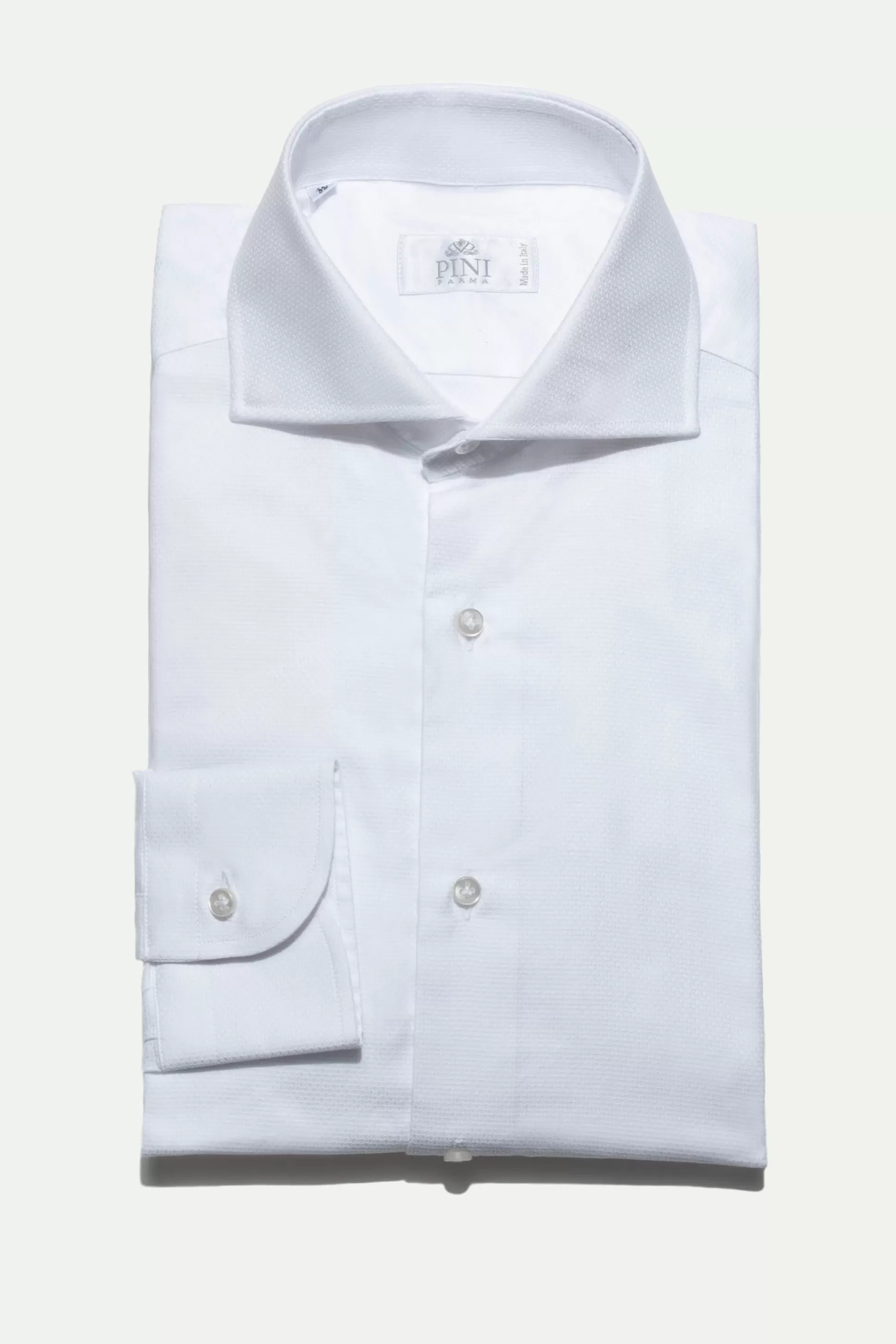 White Textured Shirt - Made In Italy | Pini Parma Flash Sale